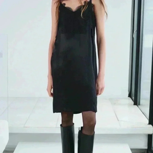 Zara Dresses & Skirts - 🔥🔥Zara satin effect lace dress